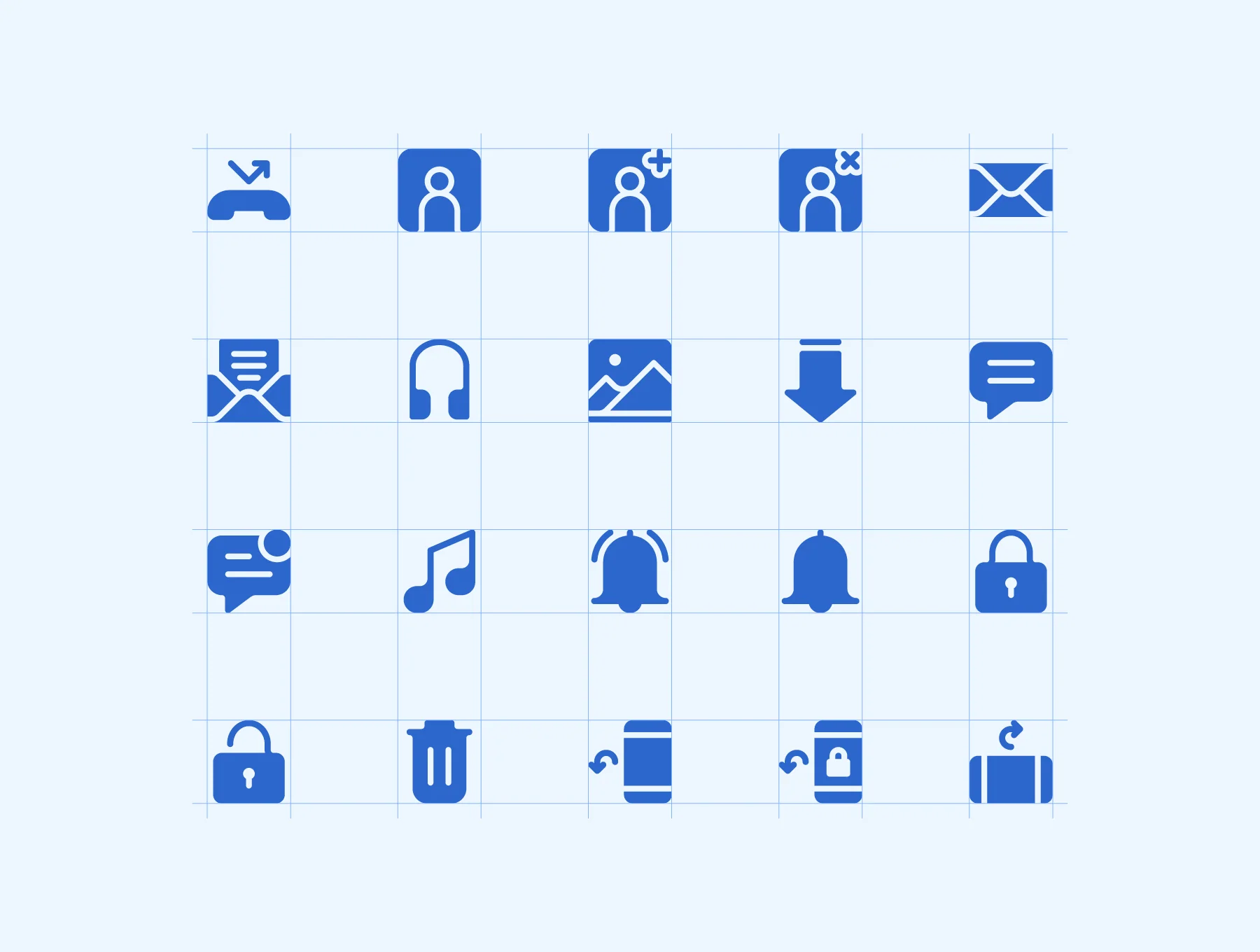 180 Mobile Functions Icons Blue Colored 3