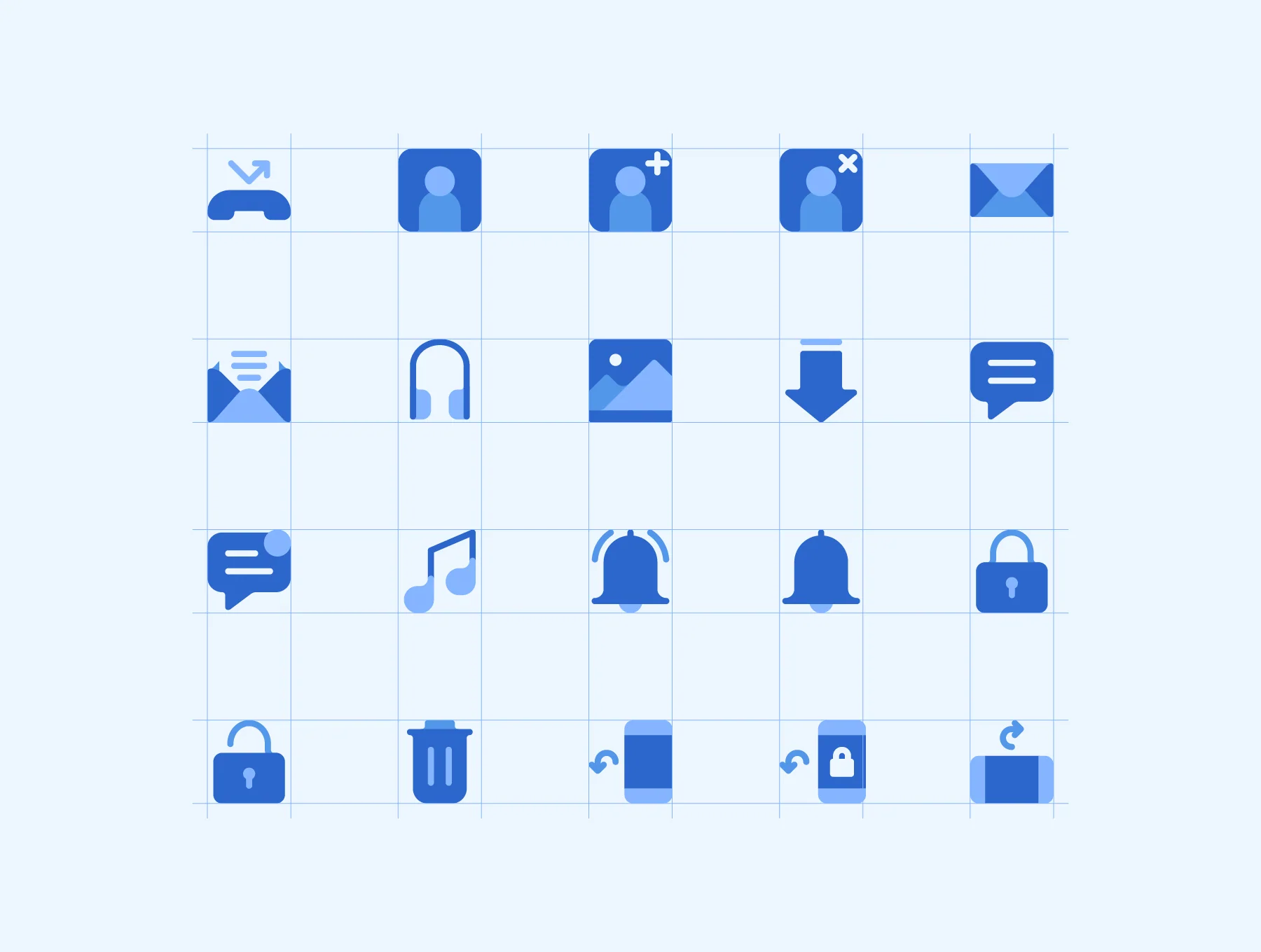 180 Mobile Functions Icons Blue Colored 4