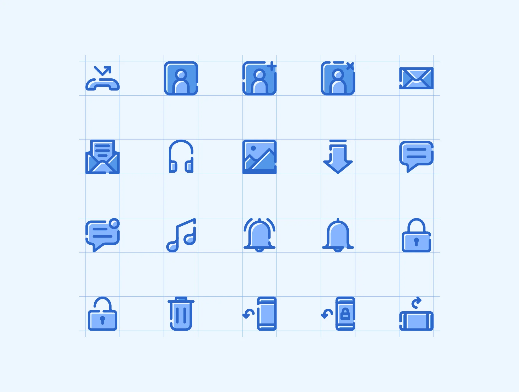 180 Mobile Functions Icons Blue Colored 5