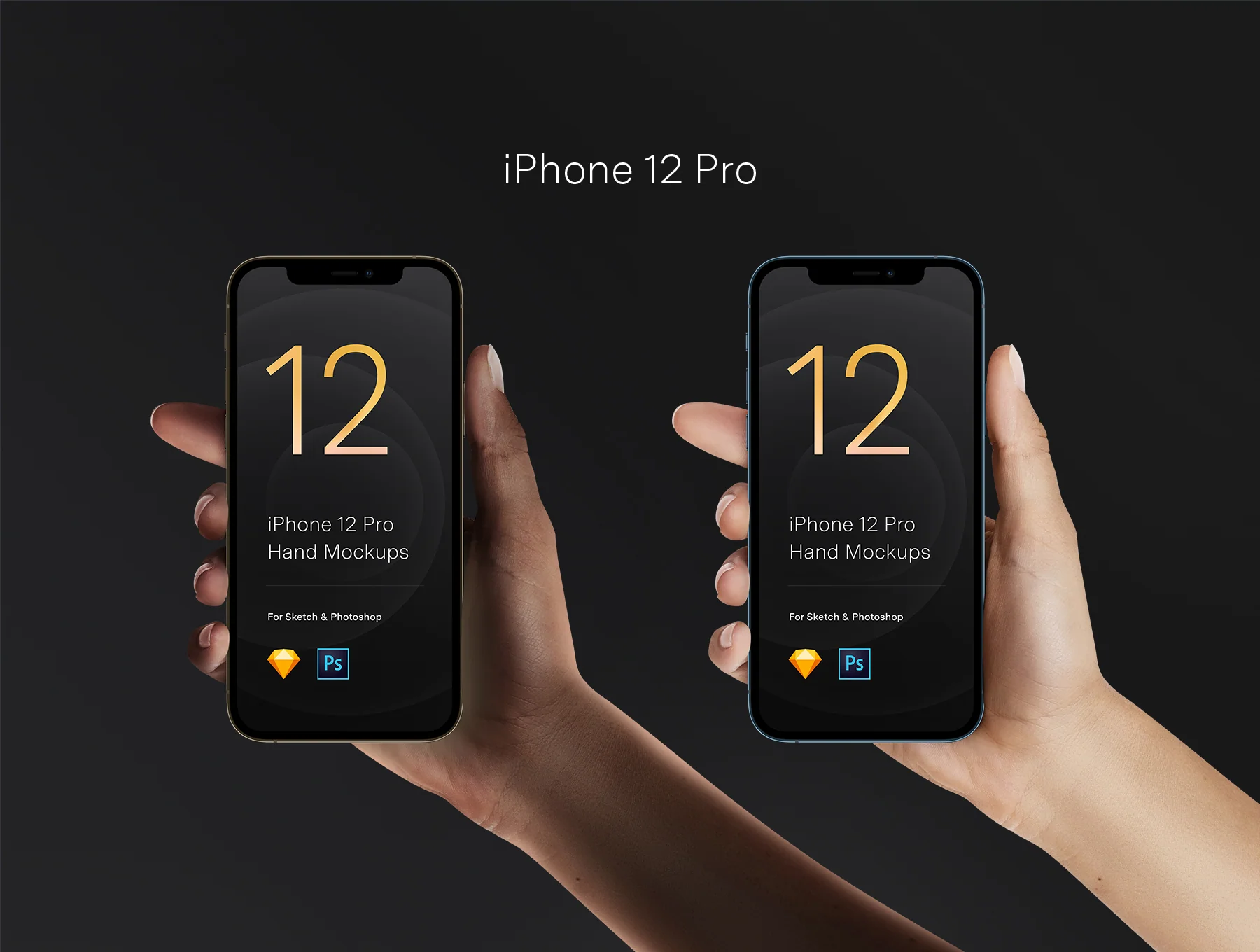 2 Hands Mockups iPhone 12 Pro & iPhone 12 2