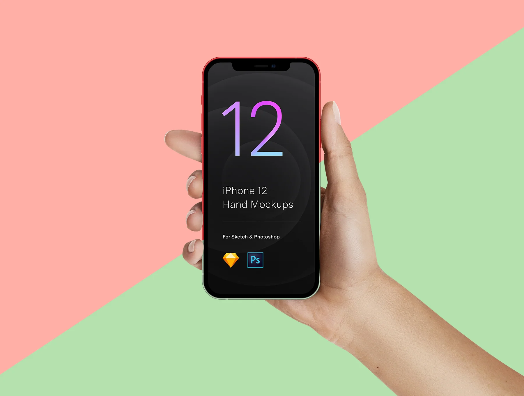 2 Hands Mockups iPhone 12 Pro & iPhone 12 6