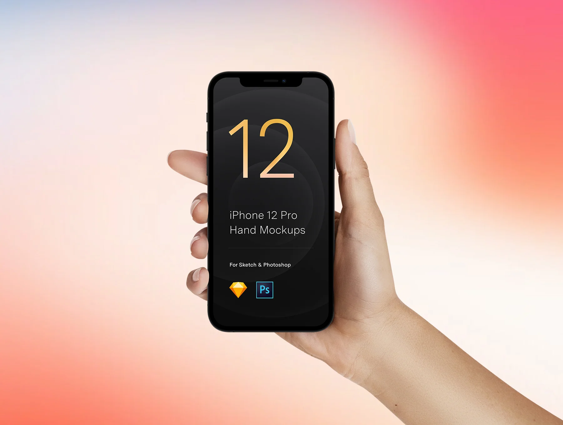 2 Hands Mockups iPhone 12 Pro & iPhone 12 8