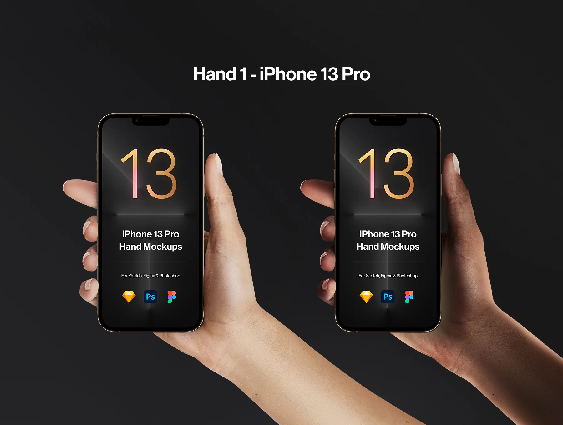 2 Hands Mockups iPhone 13 Pro & iPhone 13 2