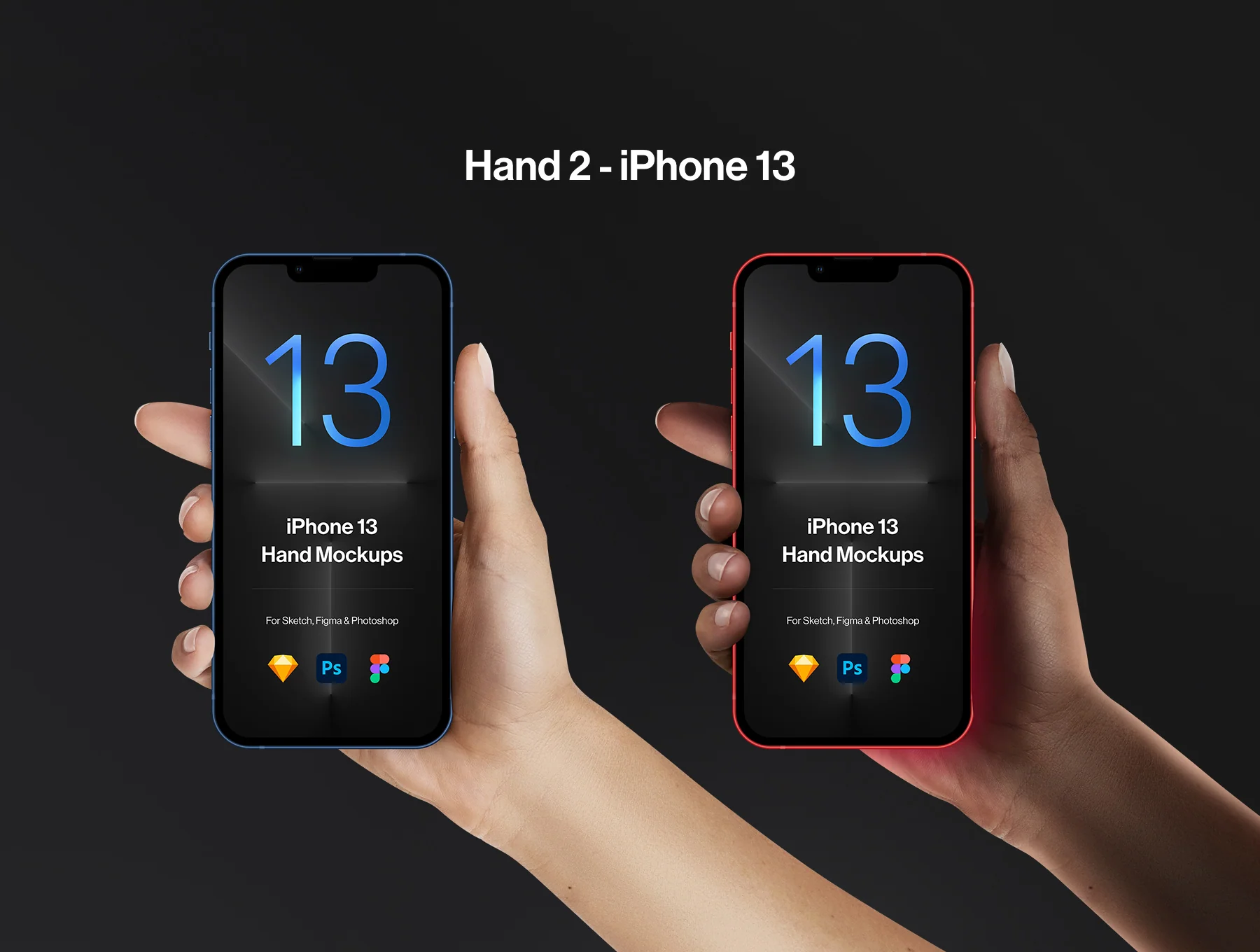2 Hands Mockups iPhone 13 Pro & iPhone 13 3