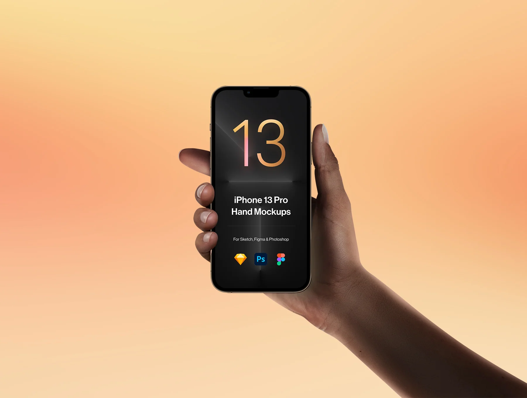 2 Hands Mockups iPhone 13 Pro & iPhone 13 5