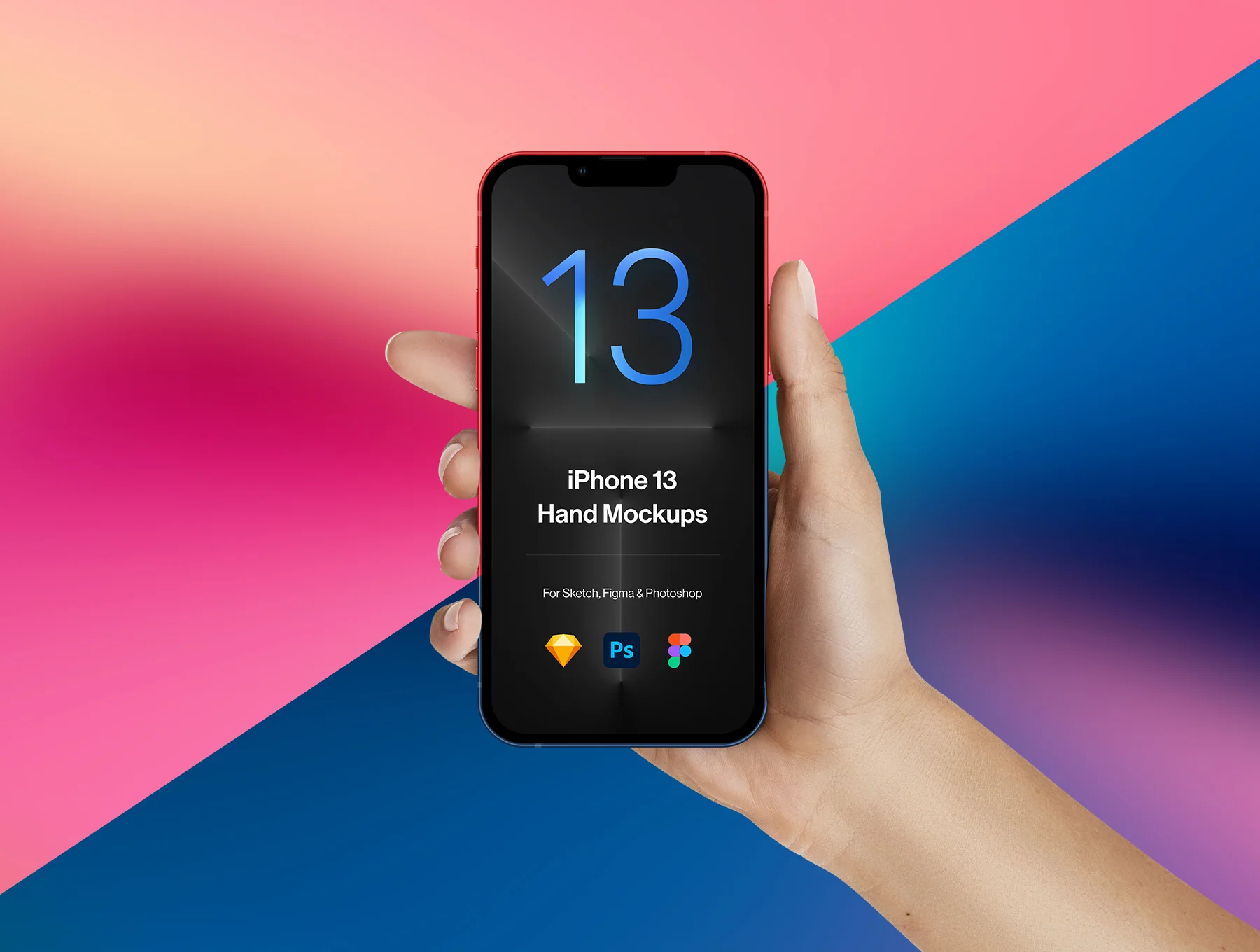2 Hands Mockups iPhone 13 Pro & iPhone 13 8
