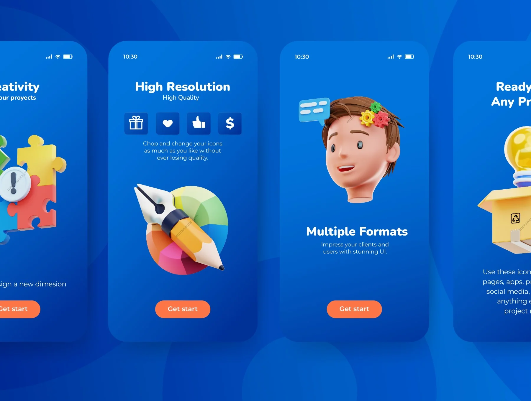 20 3D Design Thinking Icon Set 4
