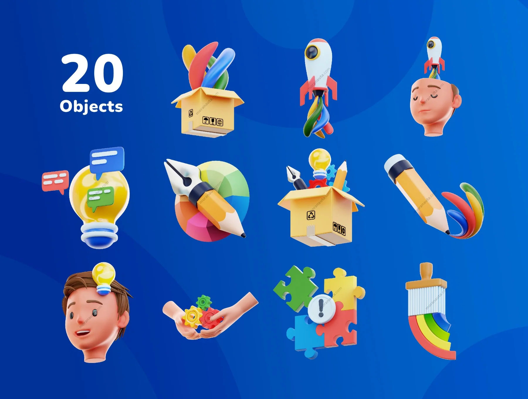 20 3D Design Thinking Icon Set 5