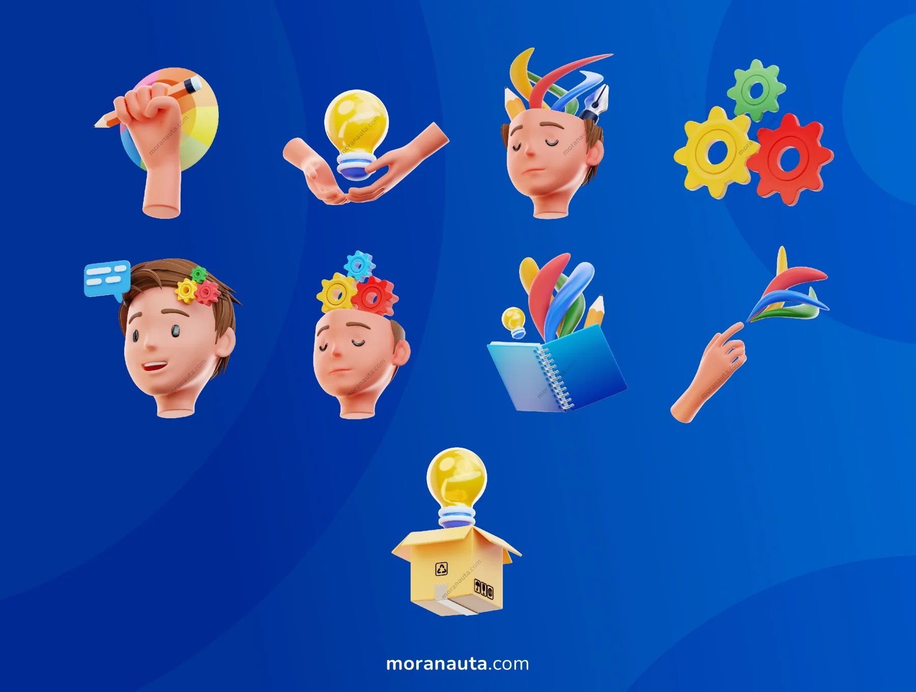 20 3D Design Thinking Icon Set 6
