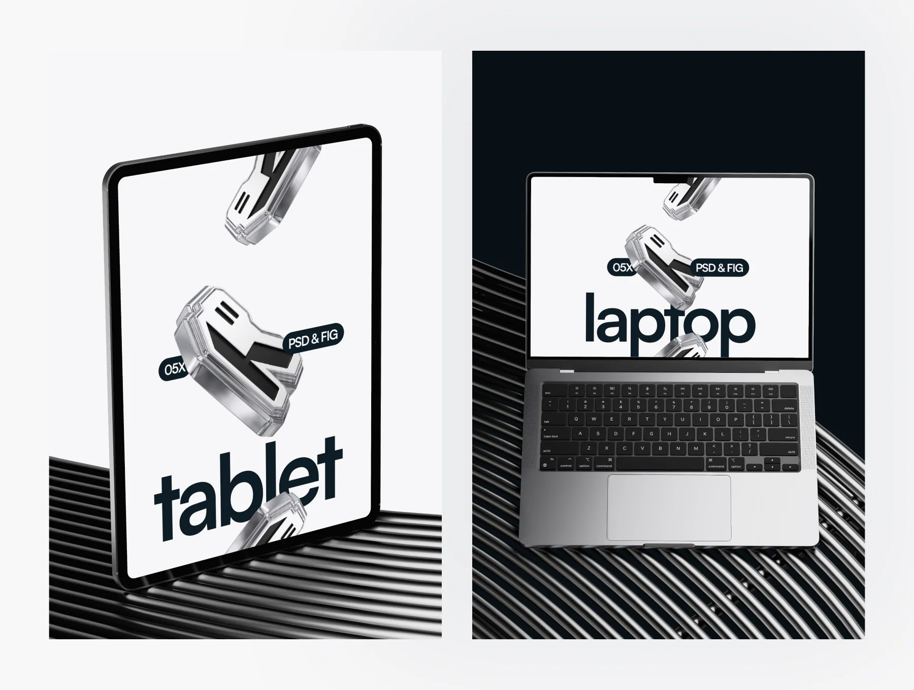 20 Device Mockups — Chrome Scene Pack (PSD & FIG) 5