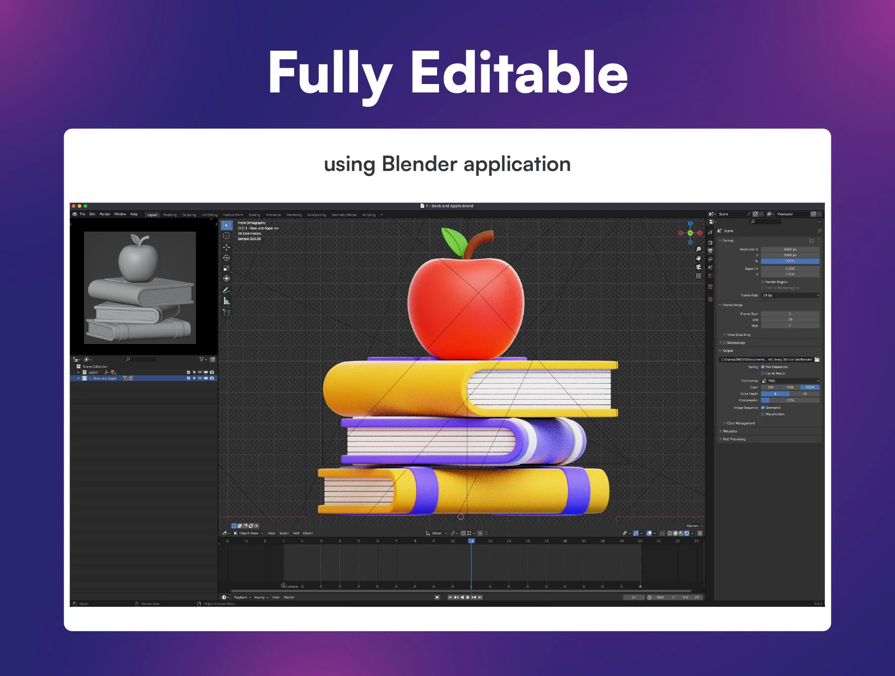 20 Library 3D Icon Set 3