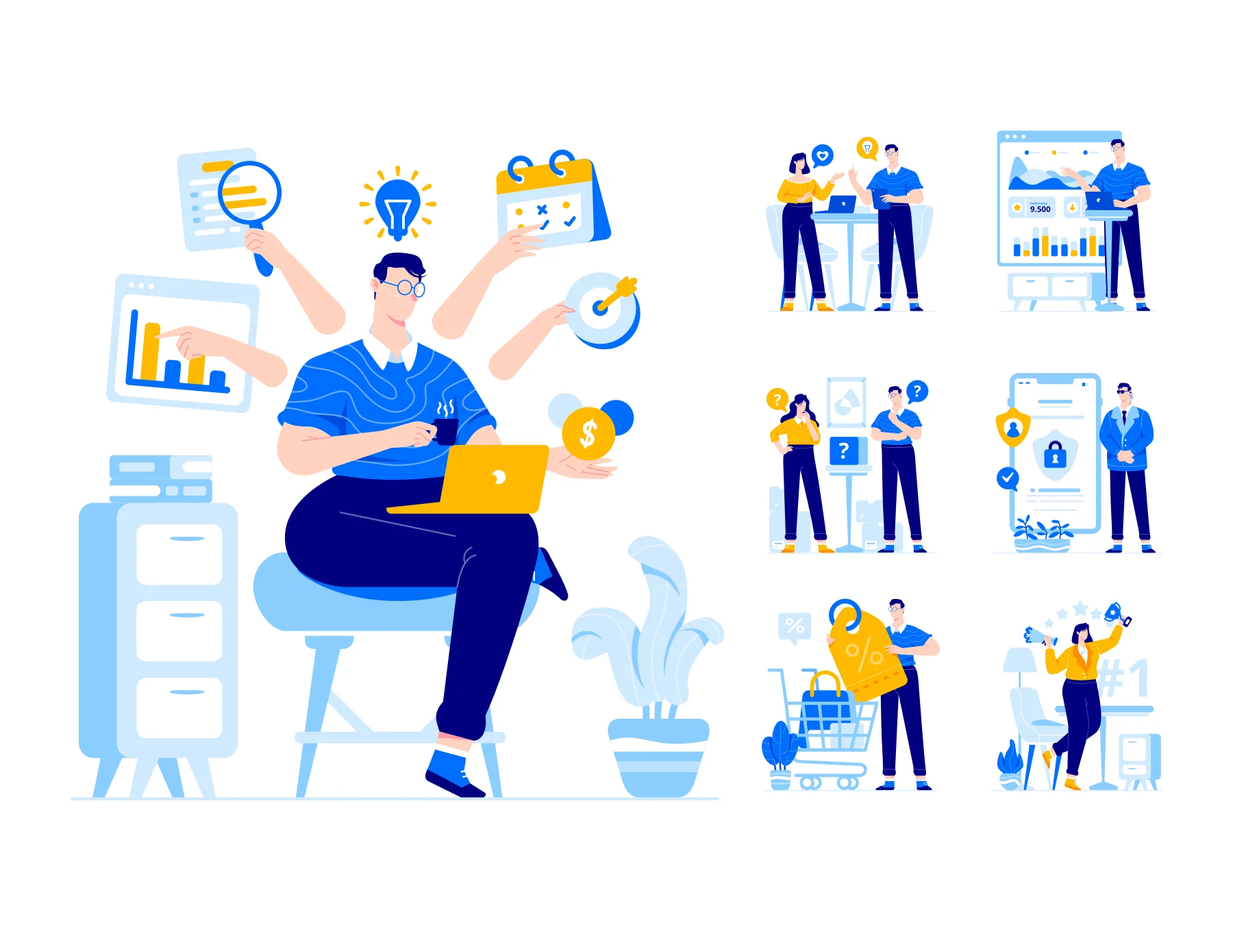 20 People Activity Illustration set - Buke Yelu Series 5