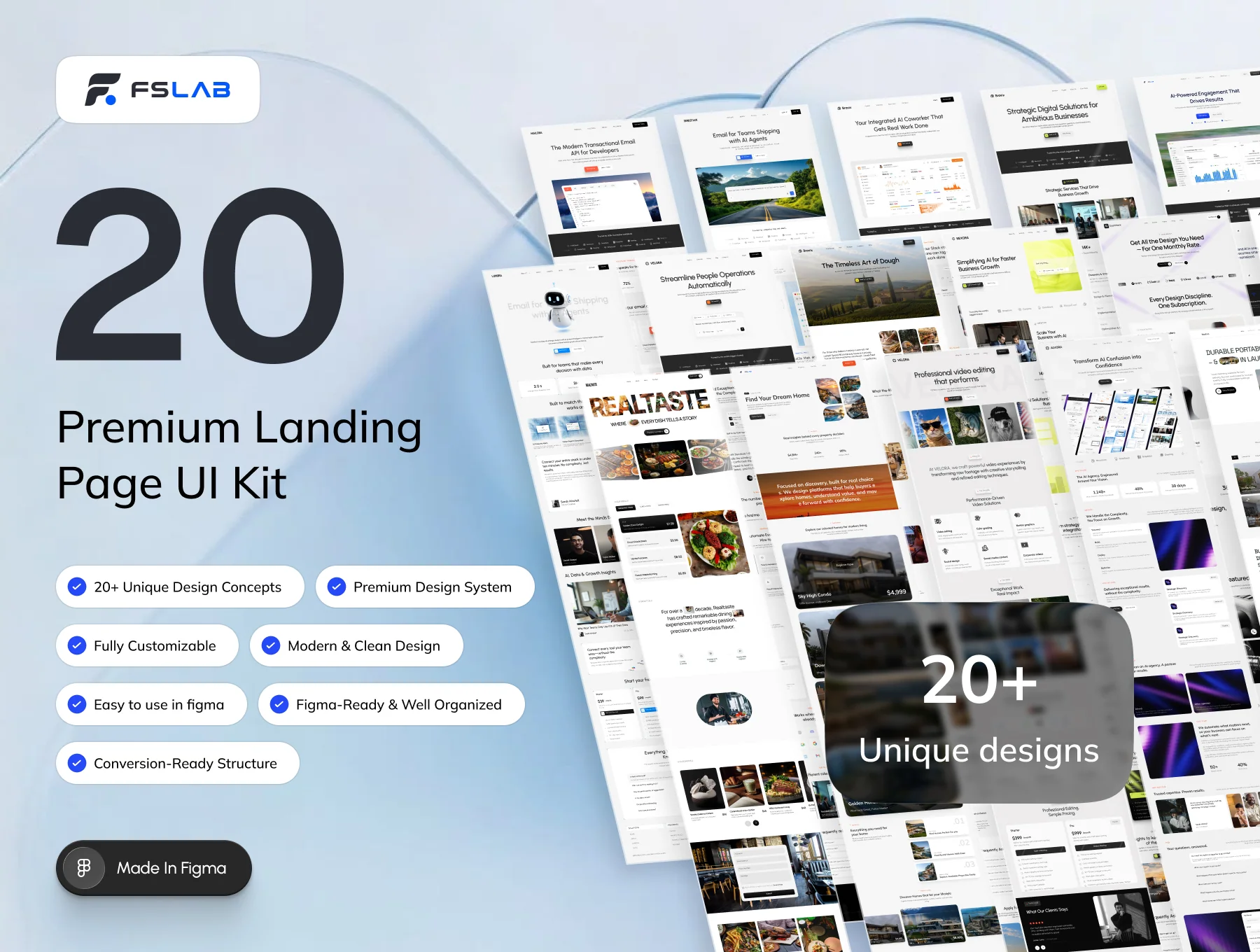 FSLAB - 20 Premium Landing Page UI Kit 2
