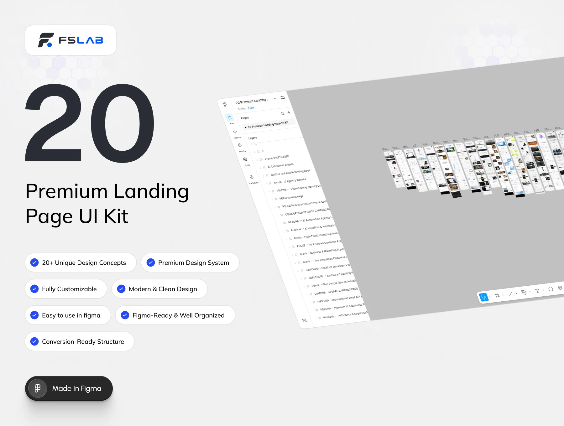 FSLAB - 20 Premium Landing Page UI Kit 4