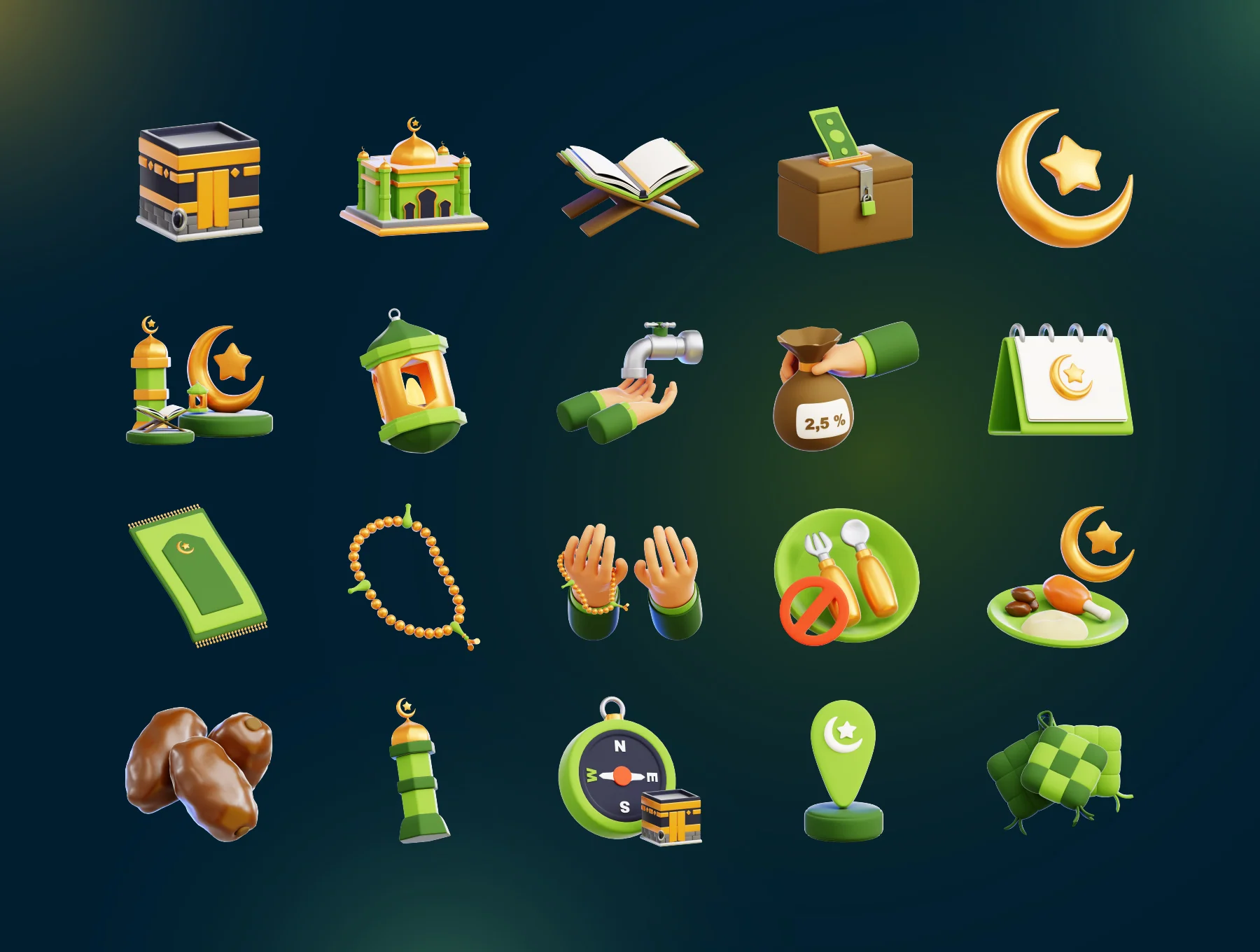 20 Ramadan 3D Icon Set 5