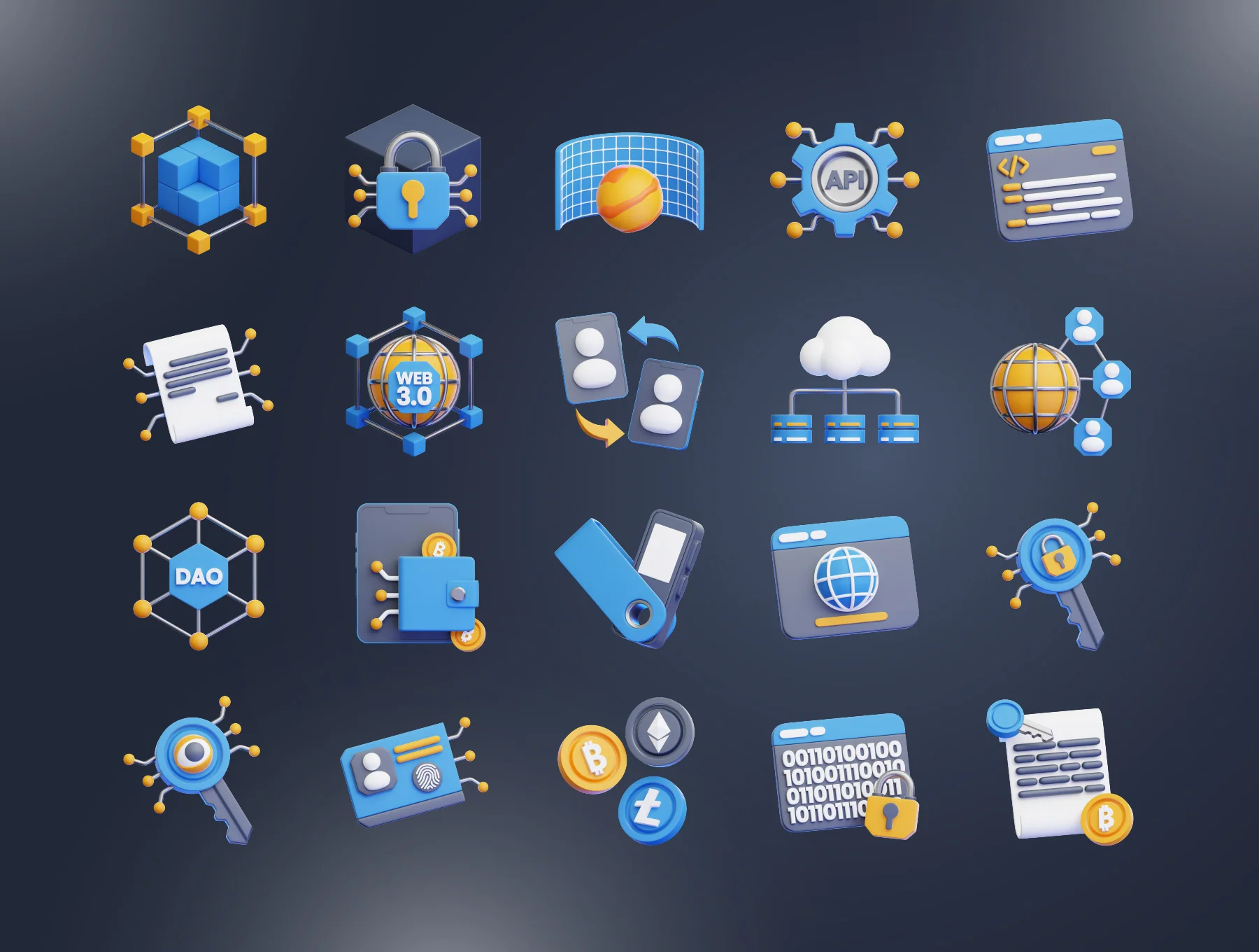 20 Web3 3D Icon Set 5