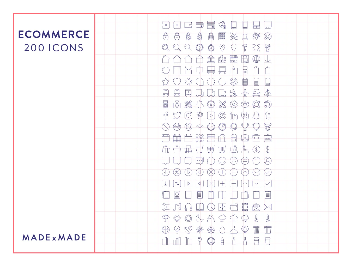 200 ECommerce Line Icons 3