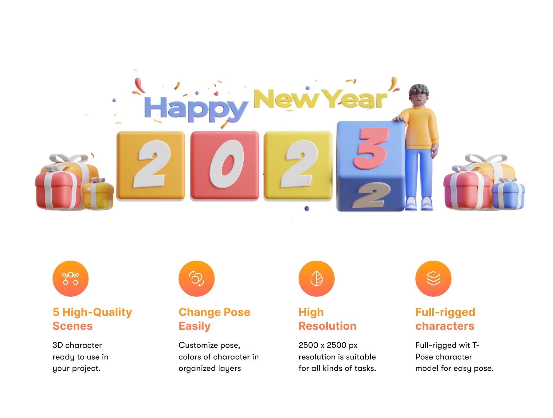3D Happy New Year 2023 2