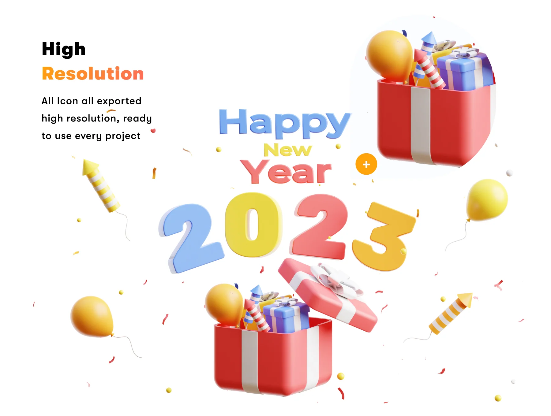 3D Happy New Year 2023 3