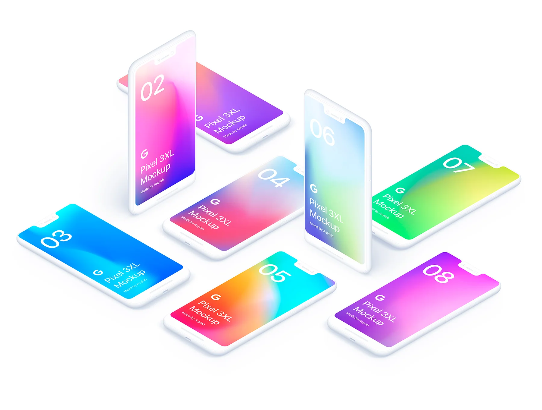 21 Google Pixel 3 XL Clay Mockups 7
