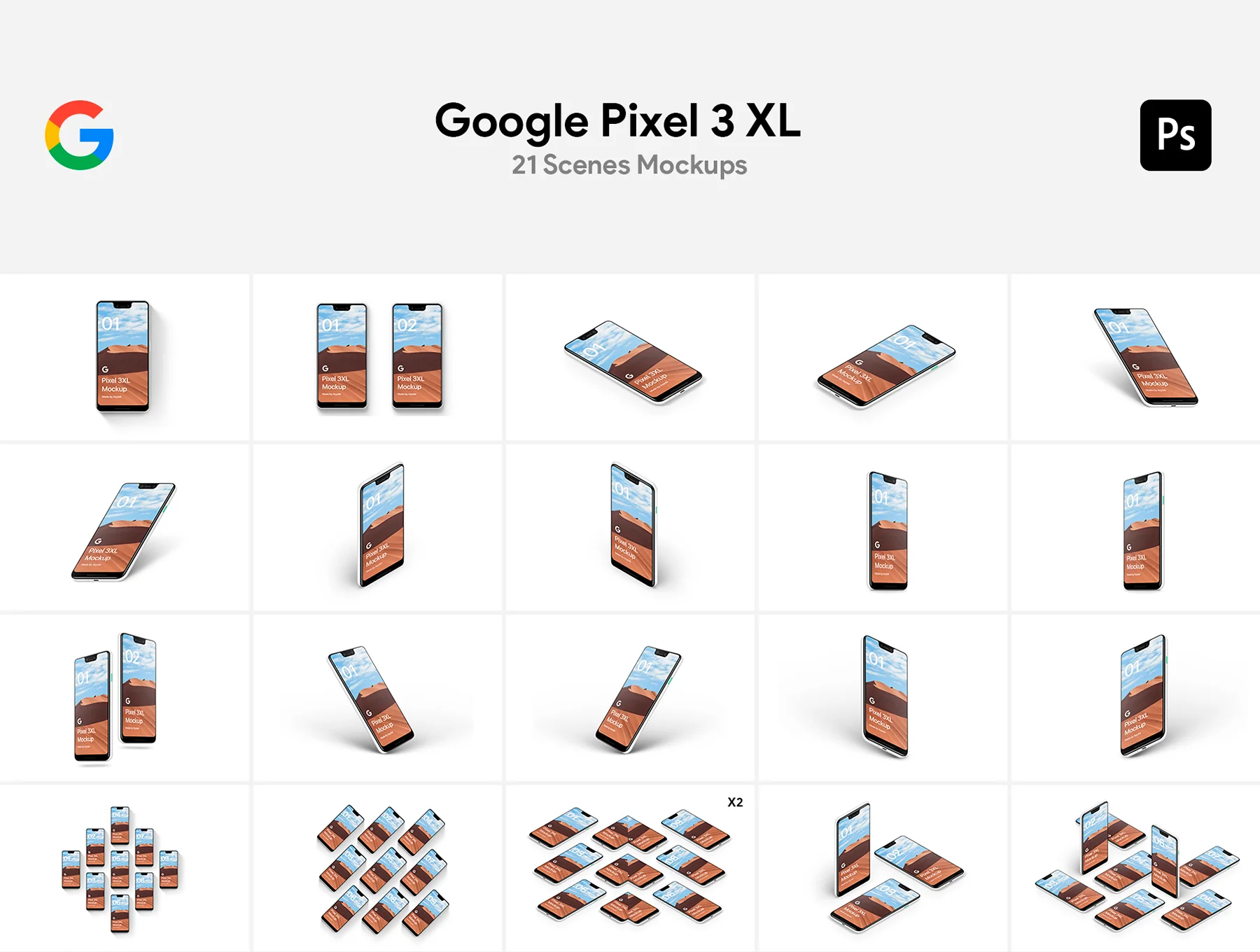 21 Google Pixel 3 XL Mockups 2