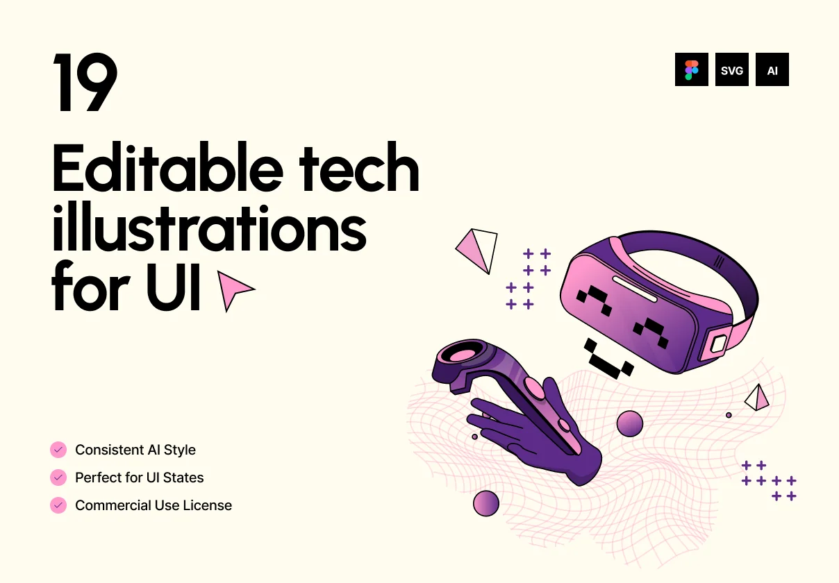 19 Tech vector illustrations for Web & Apps