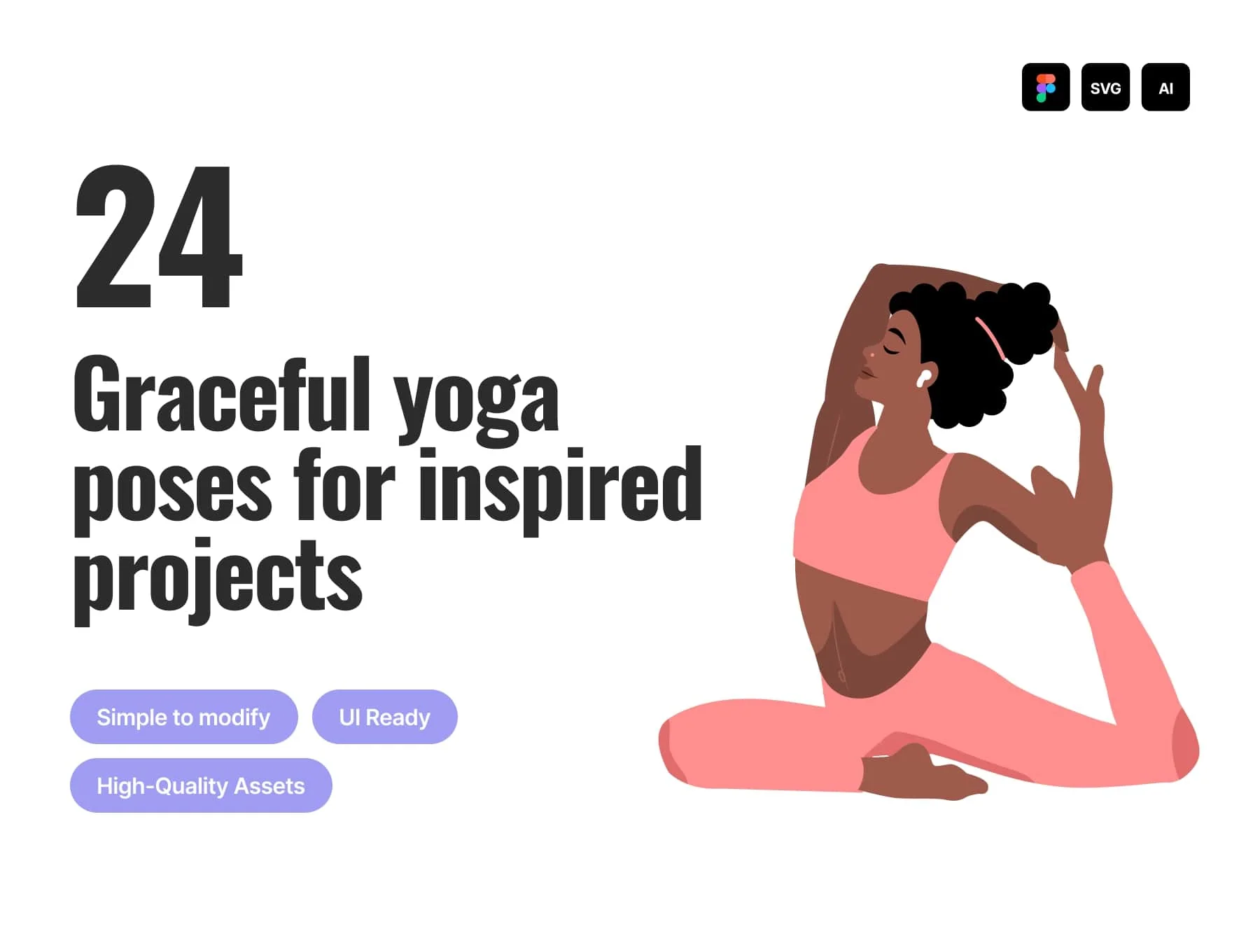 24 Yoga illustrations by Emote