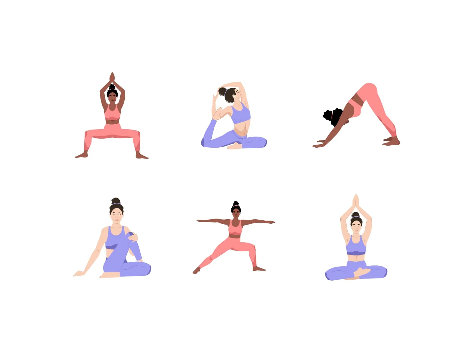 24 Yoga illustrations by Emote 3