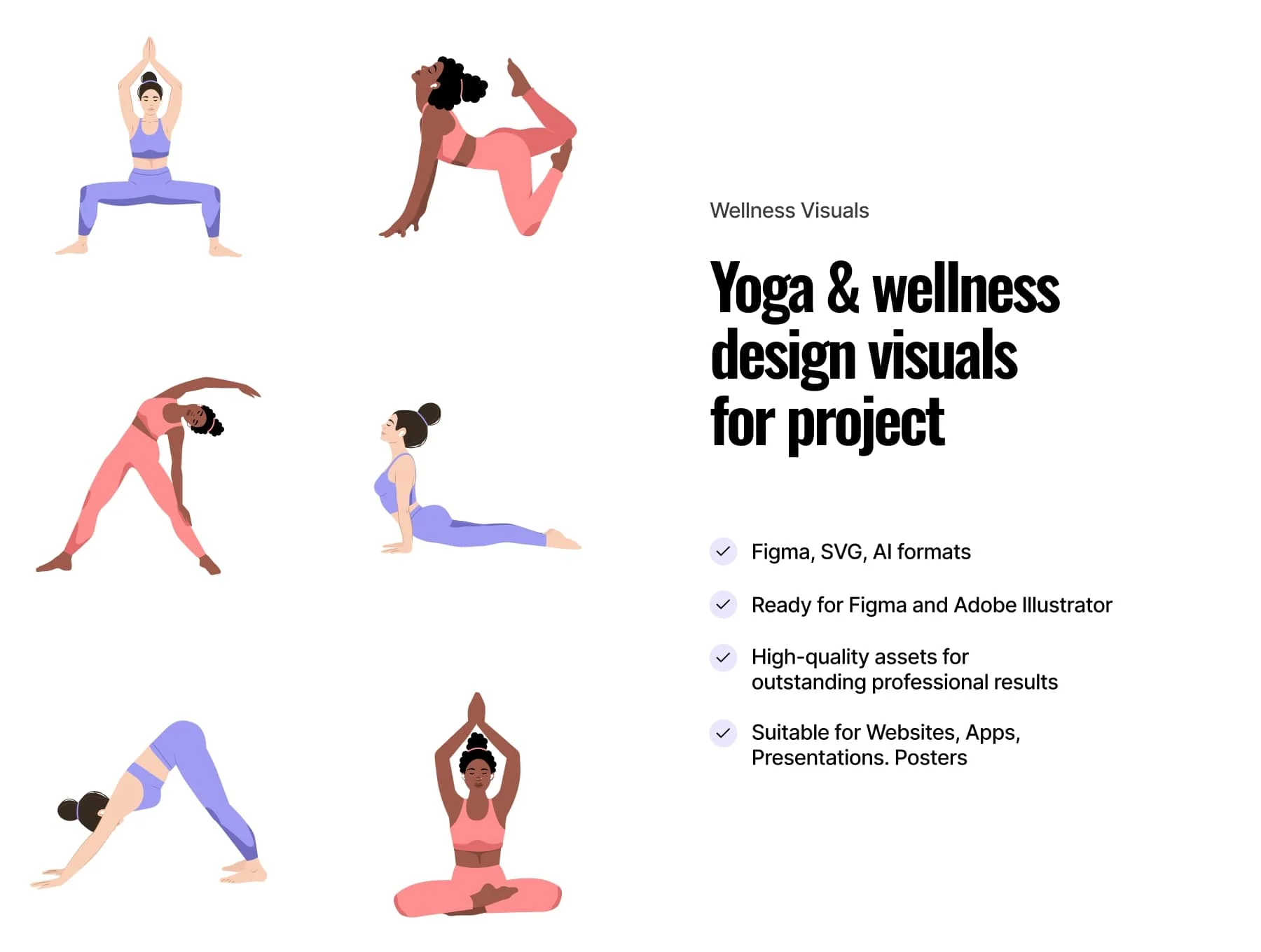 24 Yoga illustrations by Emote 6