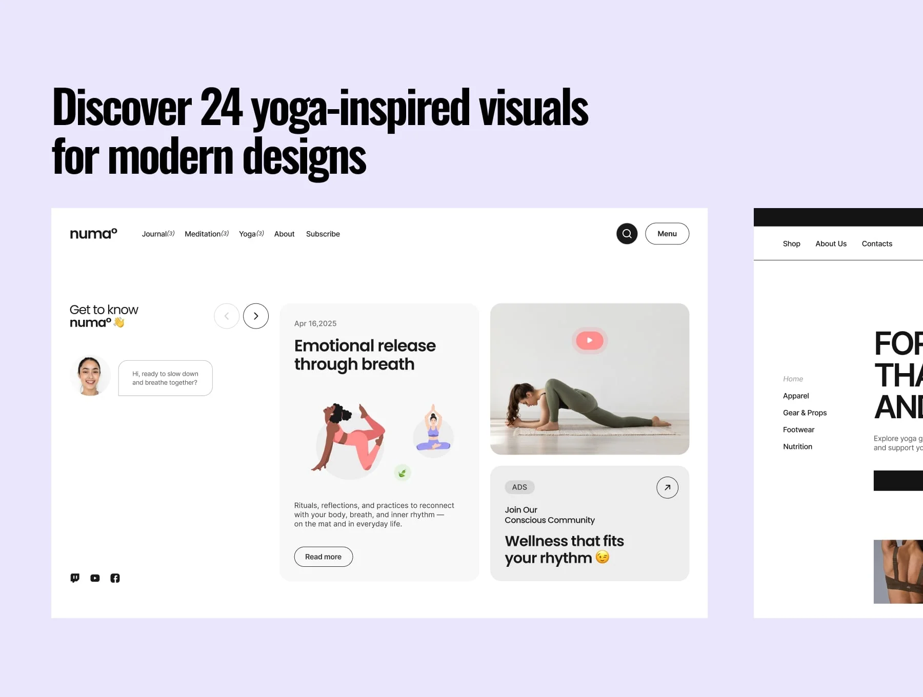 24 Yoga illustrations by Emote 8