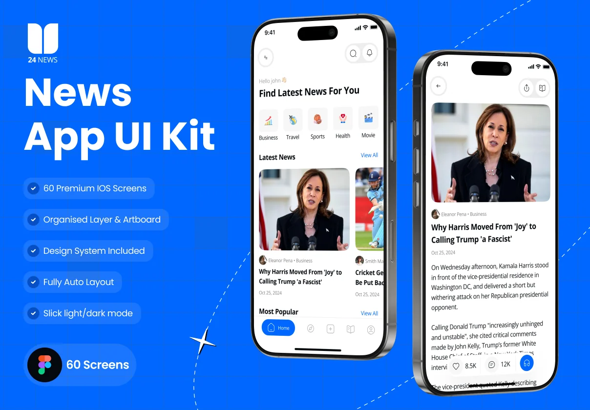 24News - News App UI Kit