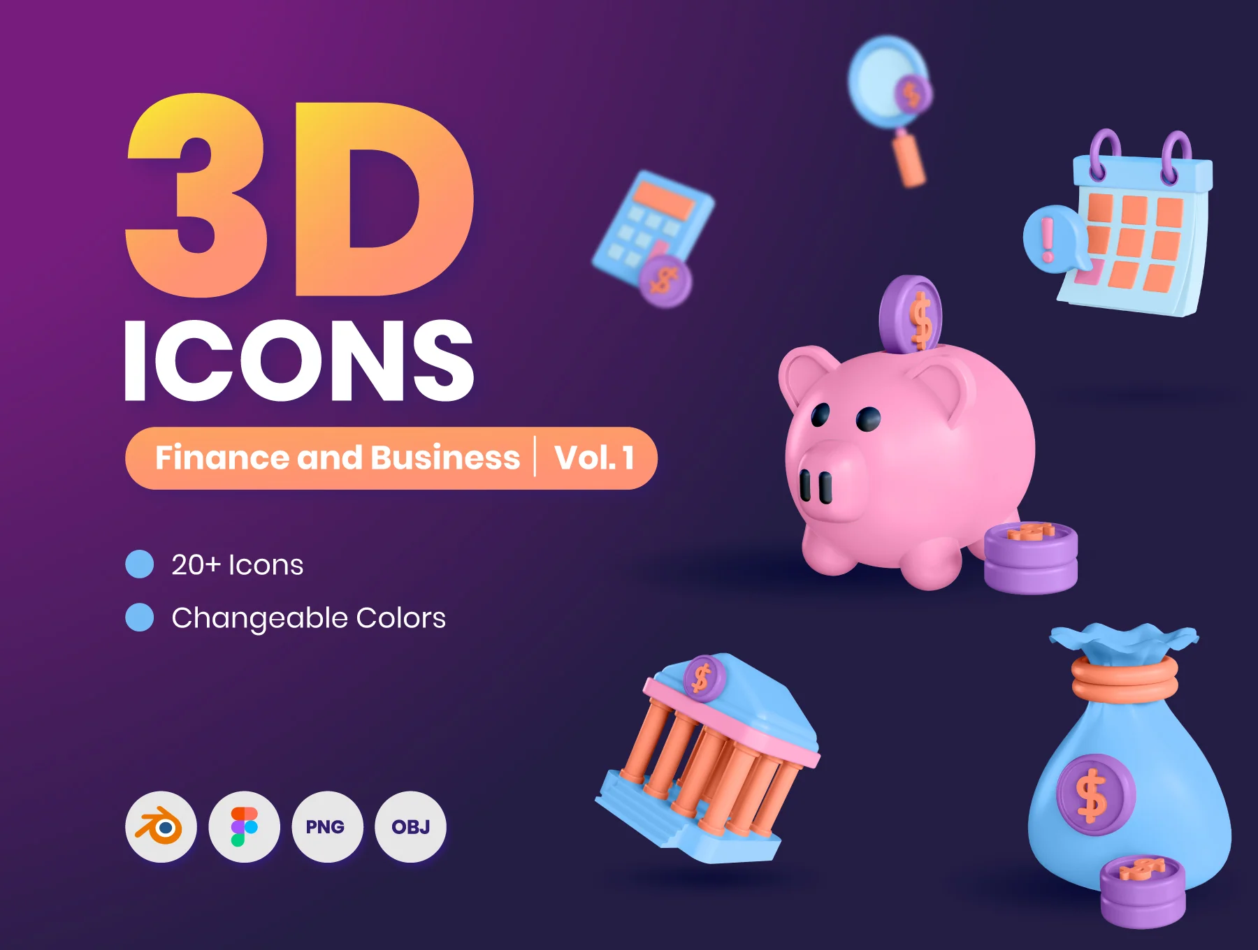 25 3D Finance & Business Icons 8