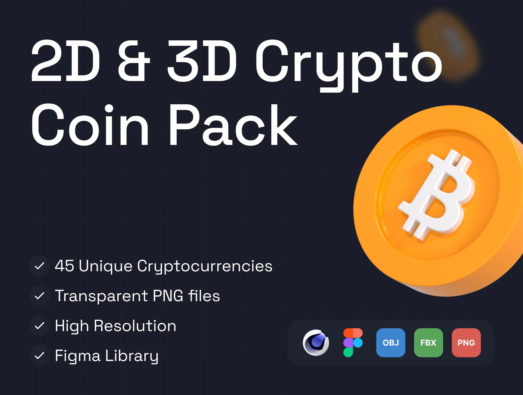 2D & 3D Crypto Coin Pack