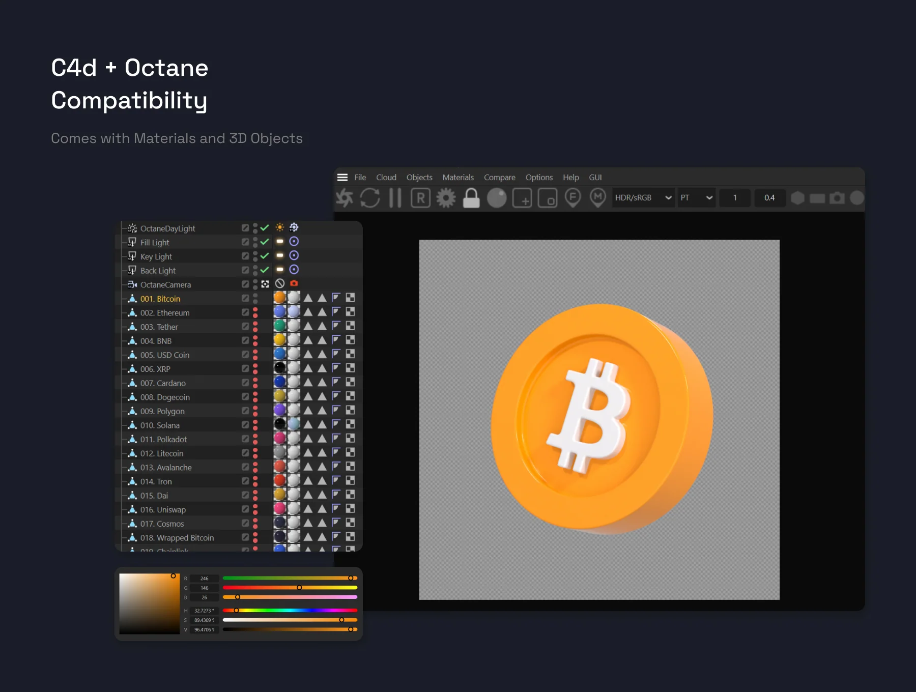 2D & 3D Crypto Coin Pack 3