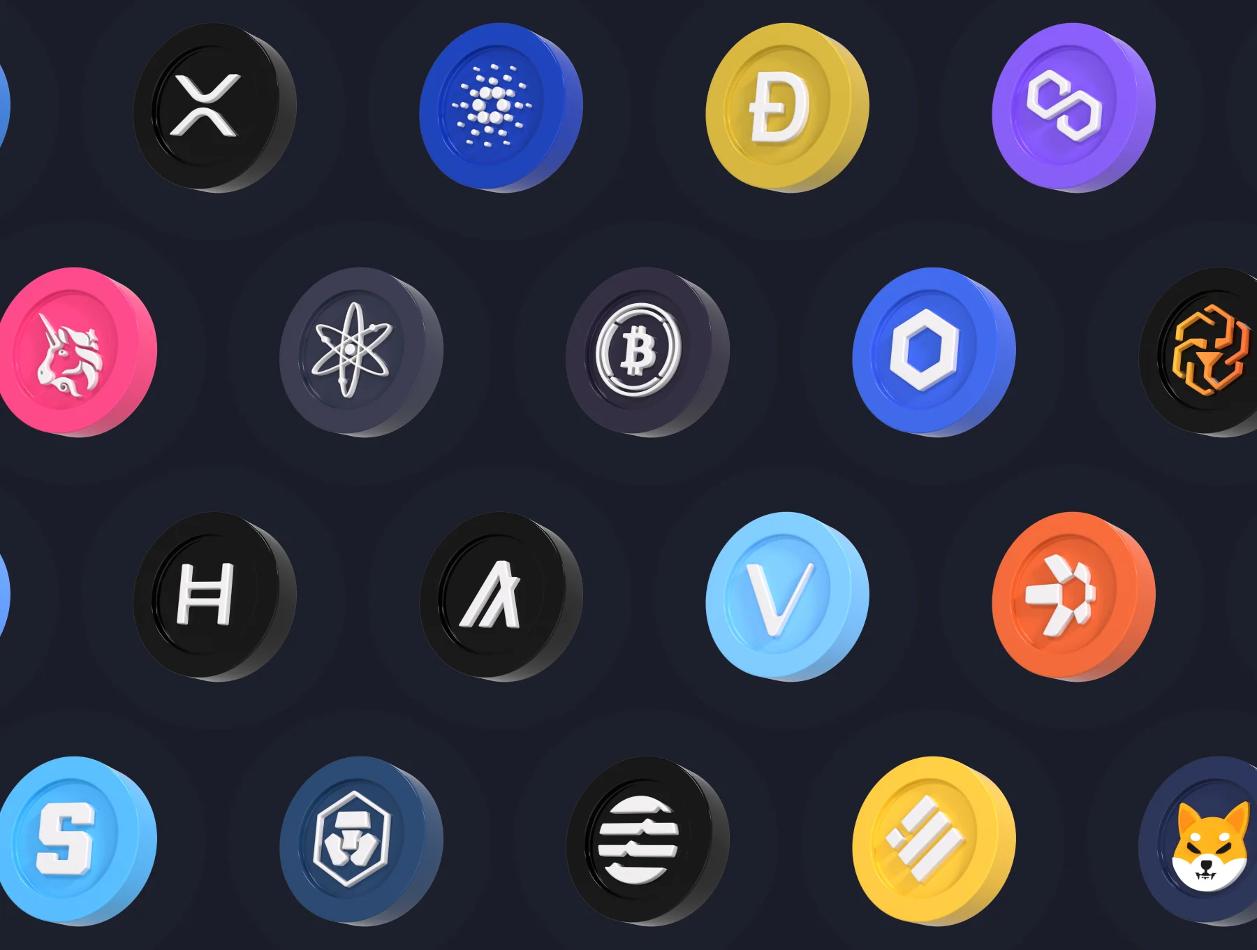 2D & 3D Crypto Coin Pack 8