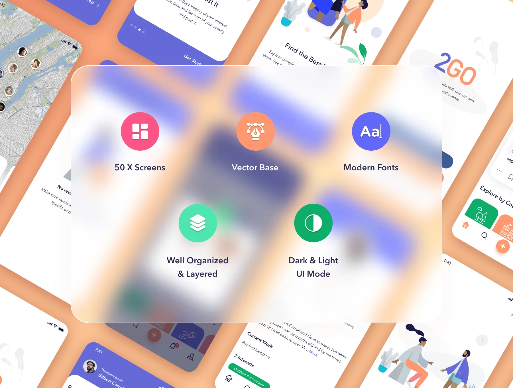 2GO Social App UI Kit 2