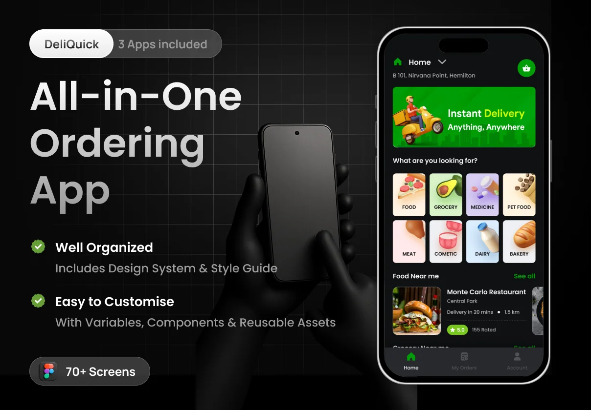 3 Apps | All in one Ordering App | DeliQuick