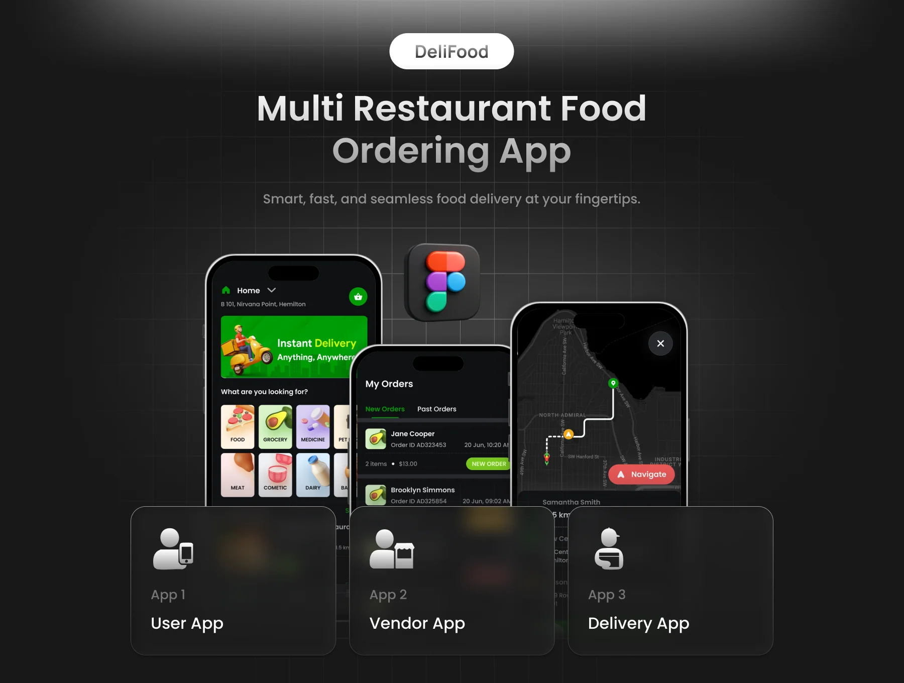 3 Apps | All in one Ordering App | DeliQuick