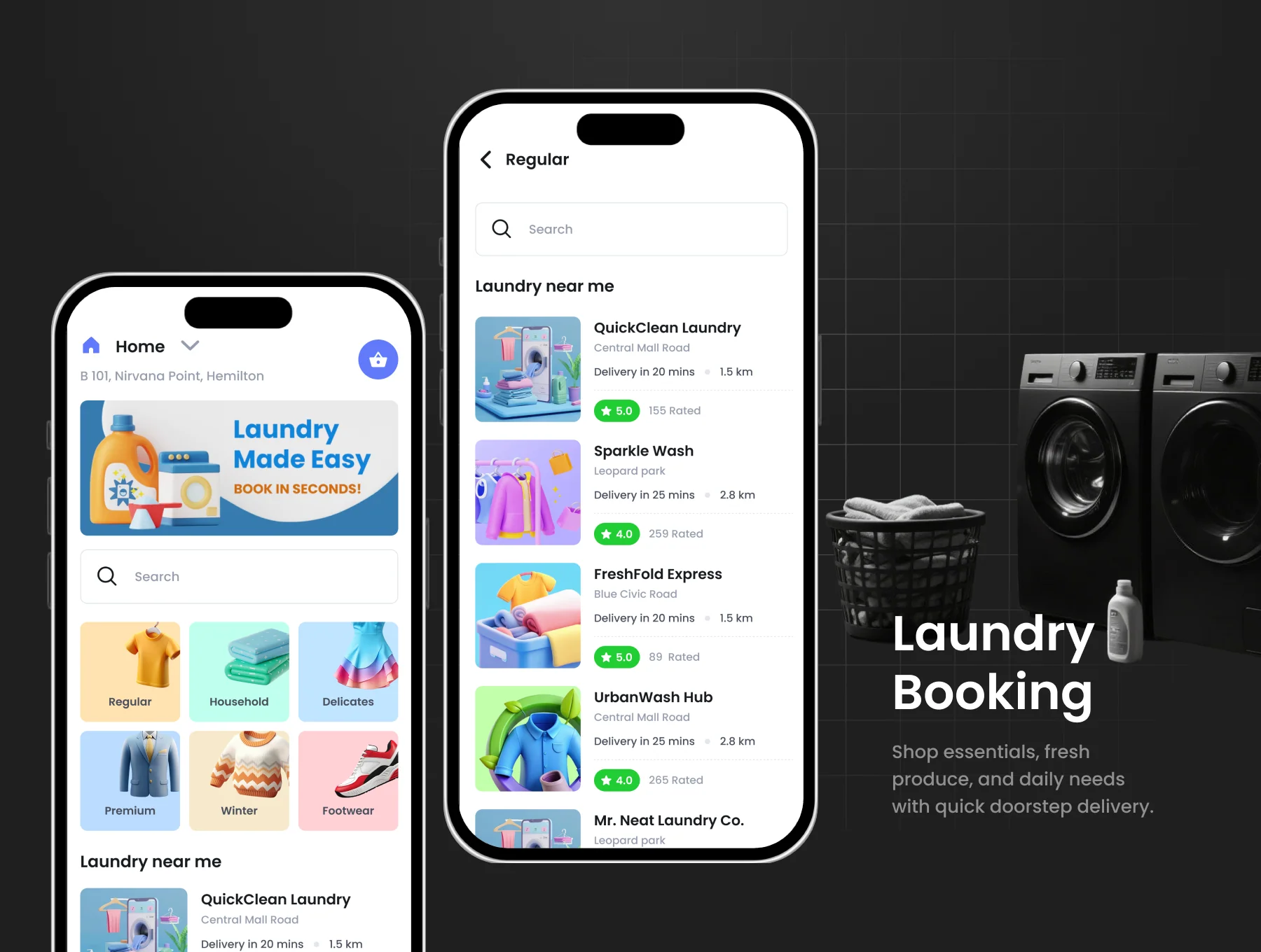 3 Apps | Laundry Booking App | DeliWash | Figma 2