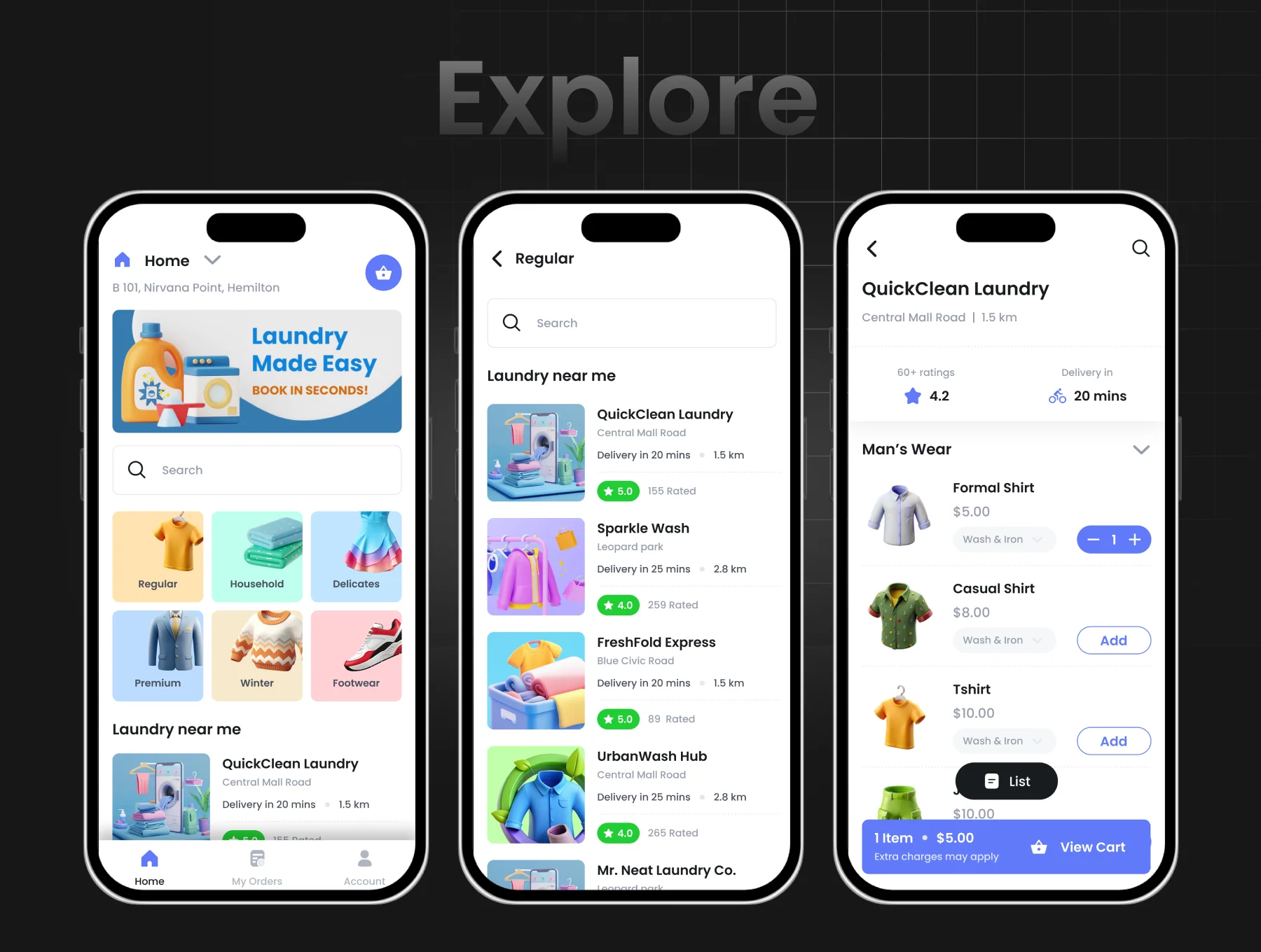 3 Apps | Laundry Booking App | DeliWash | Figma 3