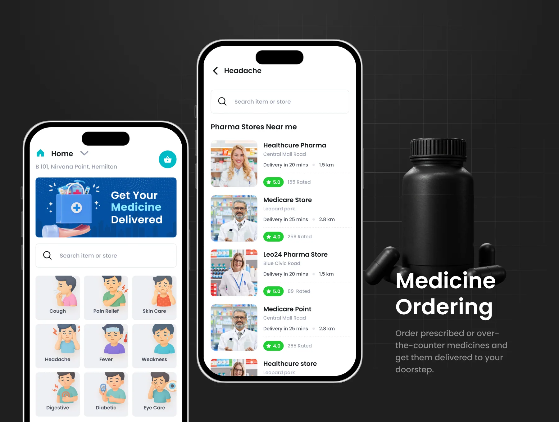 3 Apps | Medicine Delivery App | DeliMed | Figma 2