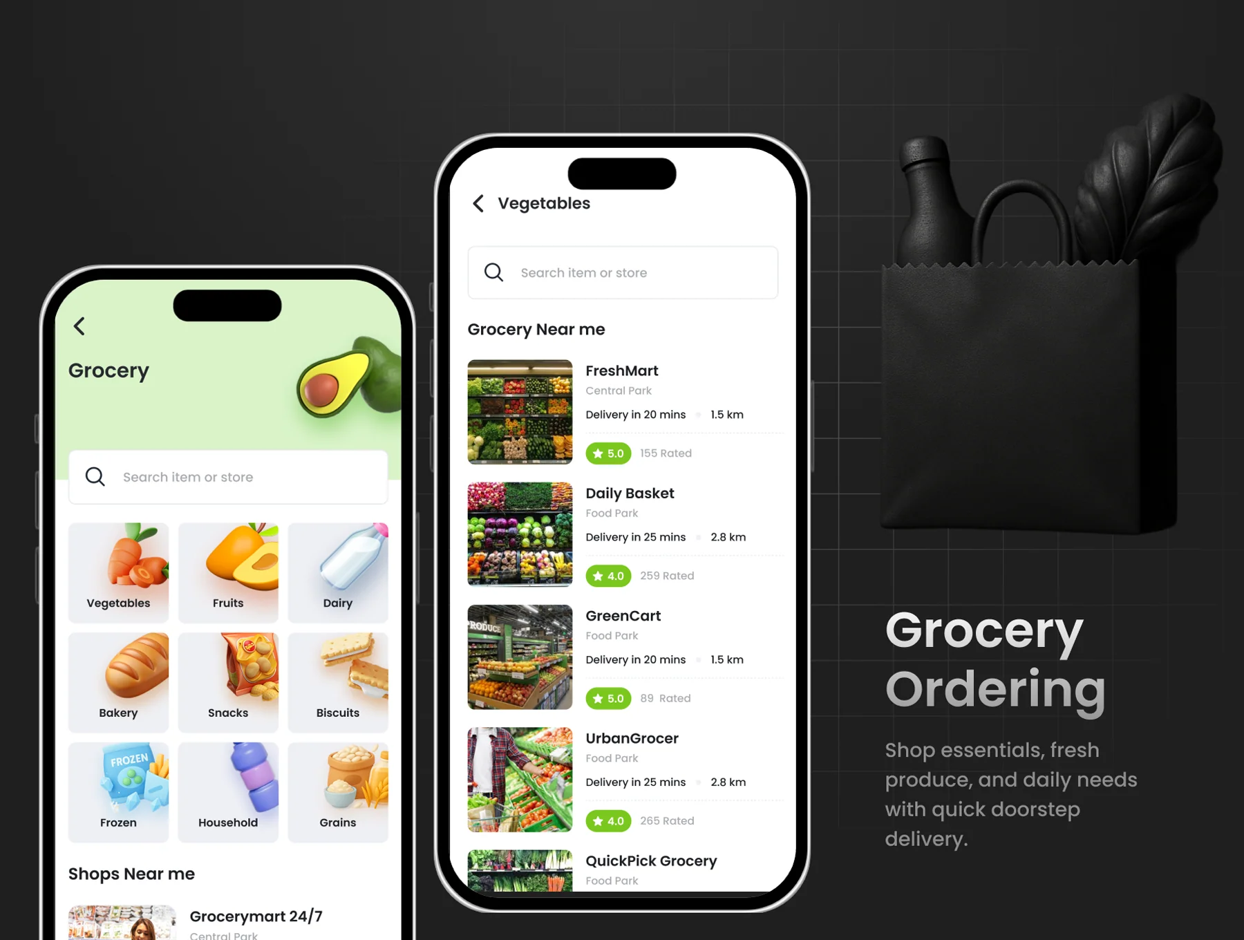 3 Apps  | Ordering & cab Booking App | Figma | DeliQ 3