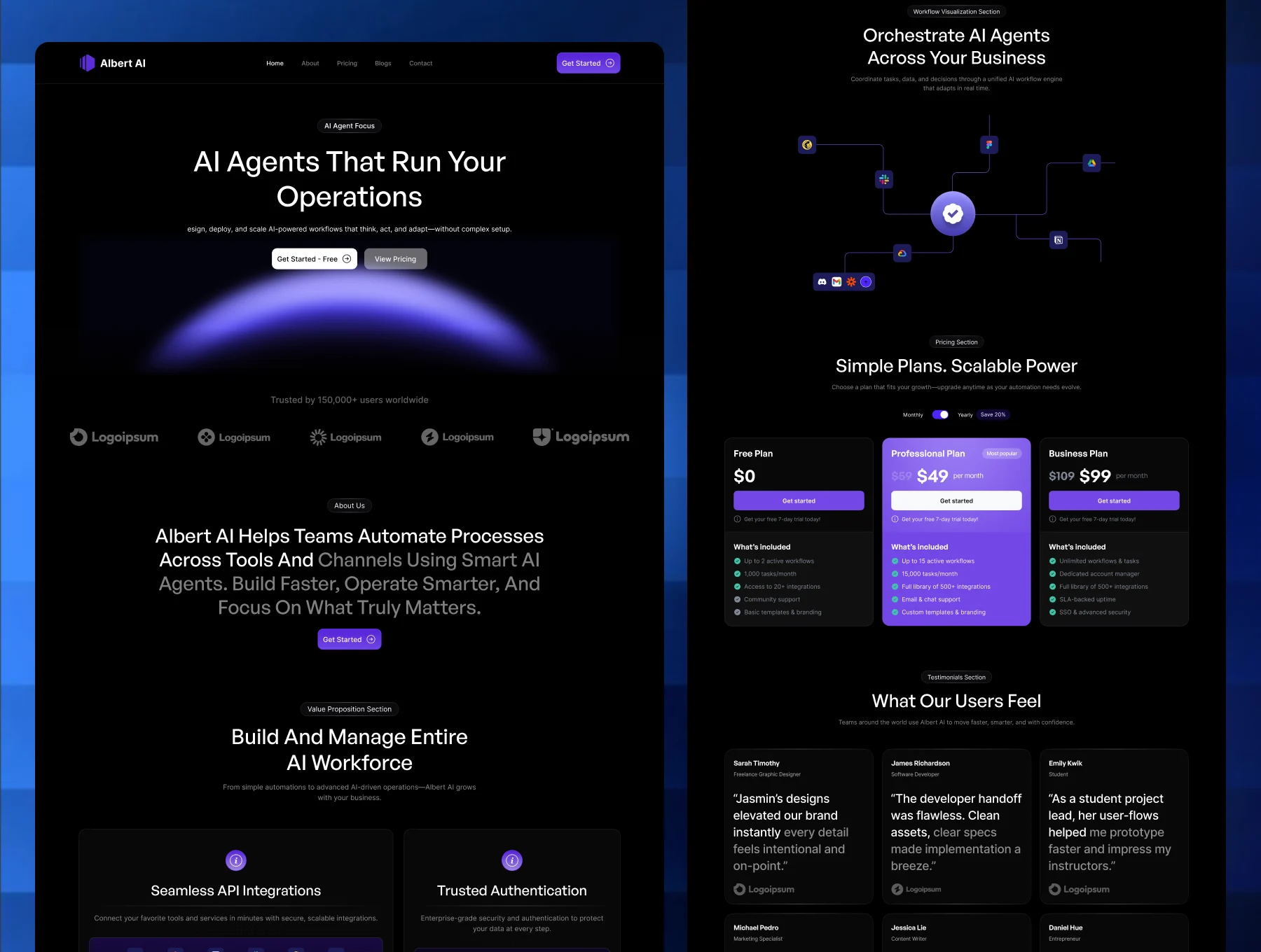 3 Premium AI Landing Pages - SaaS, Data & Automation UI Kit 5