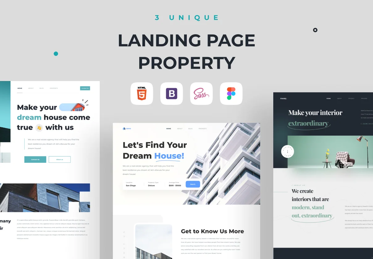 Propty - 3 Unique Landing Page Property