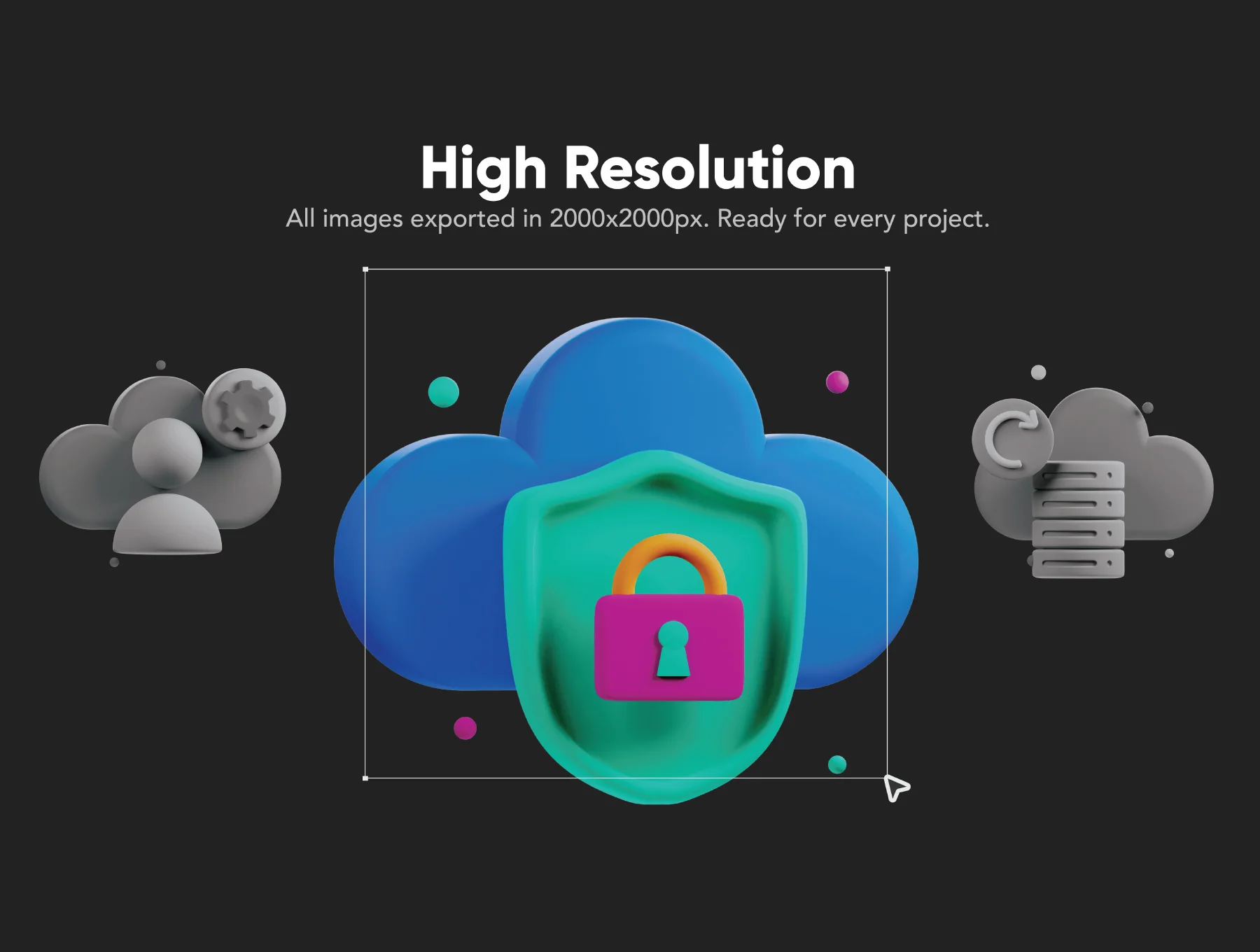 30 3D Cloud Computing Icons 4