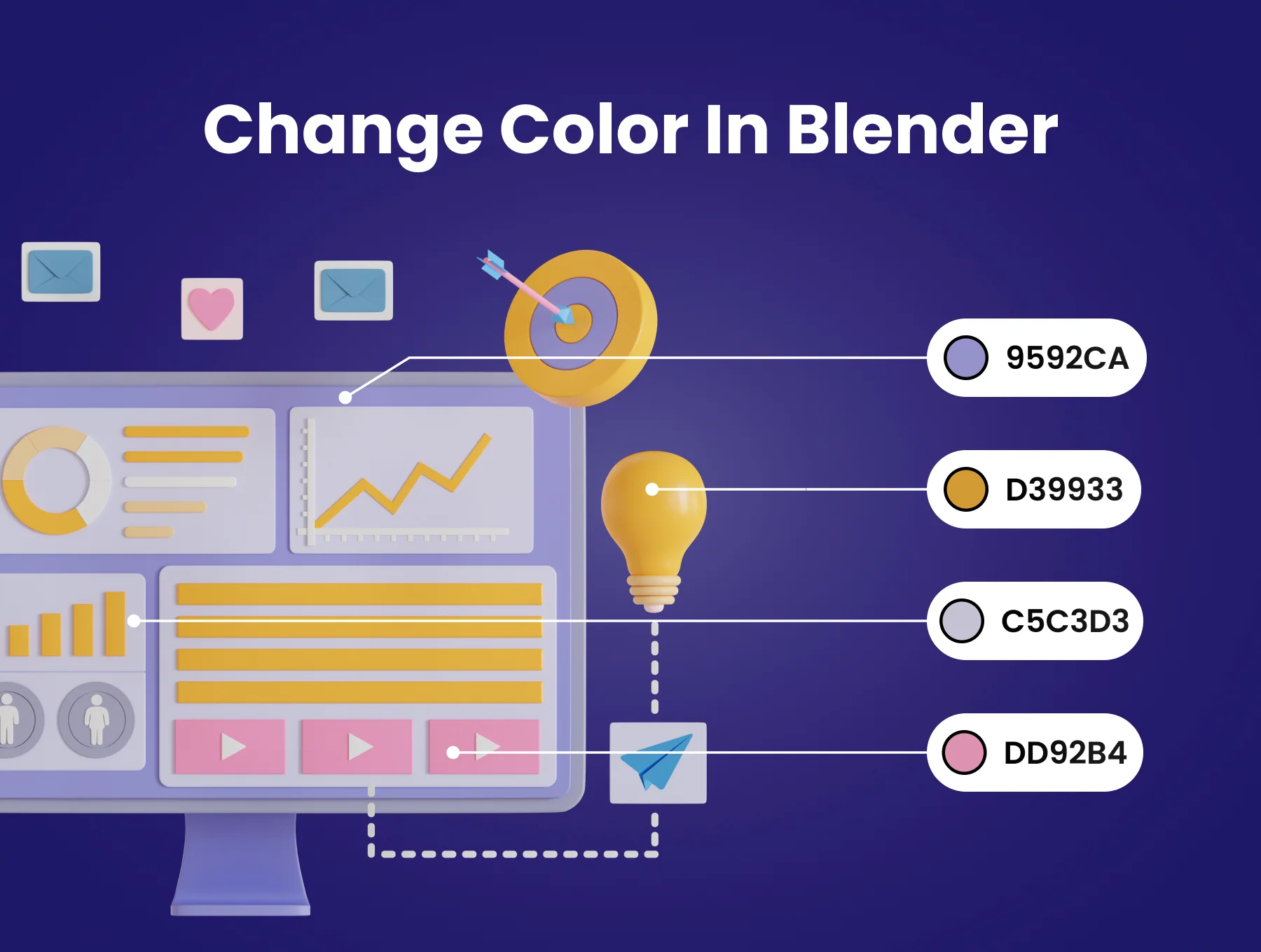 30 3D Digital Marketing Illustration 3