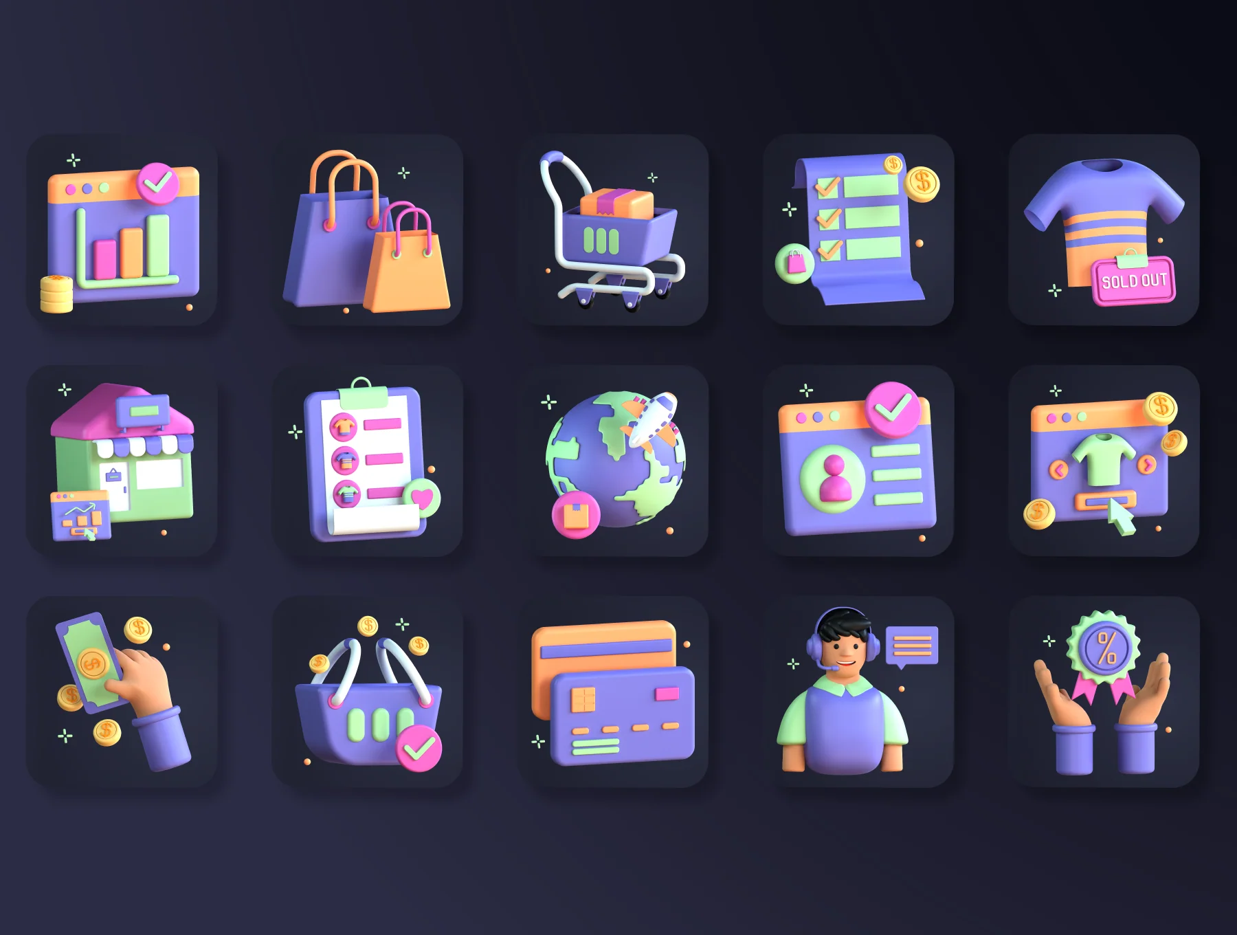 30 3D eCommerce Icon Set 8