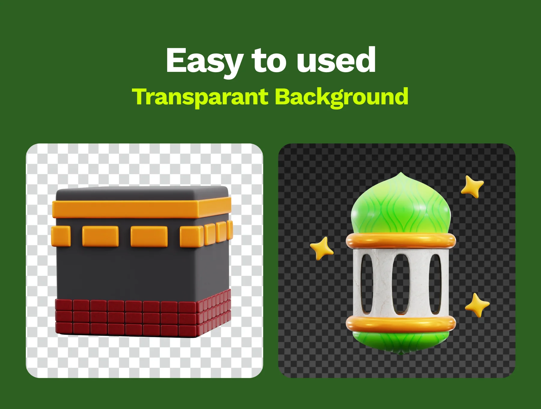 30 3D Icon Ramadan and  Eid Mubarak 3