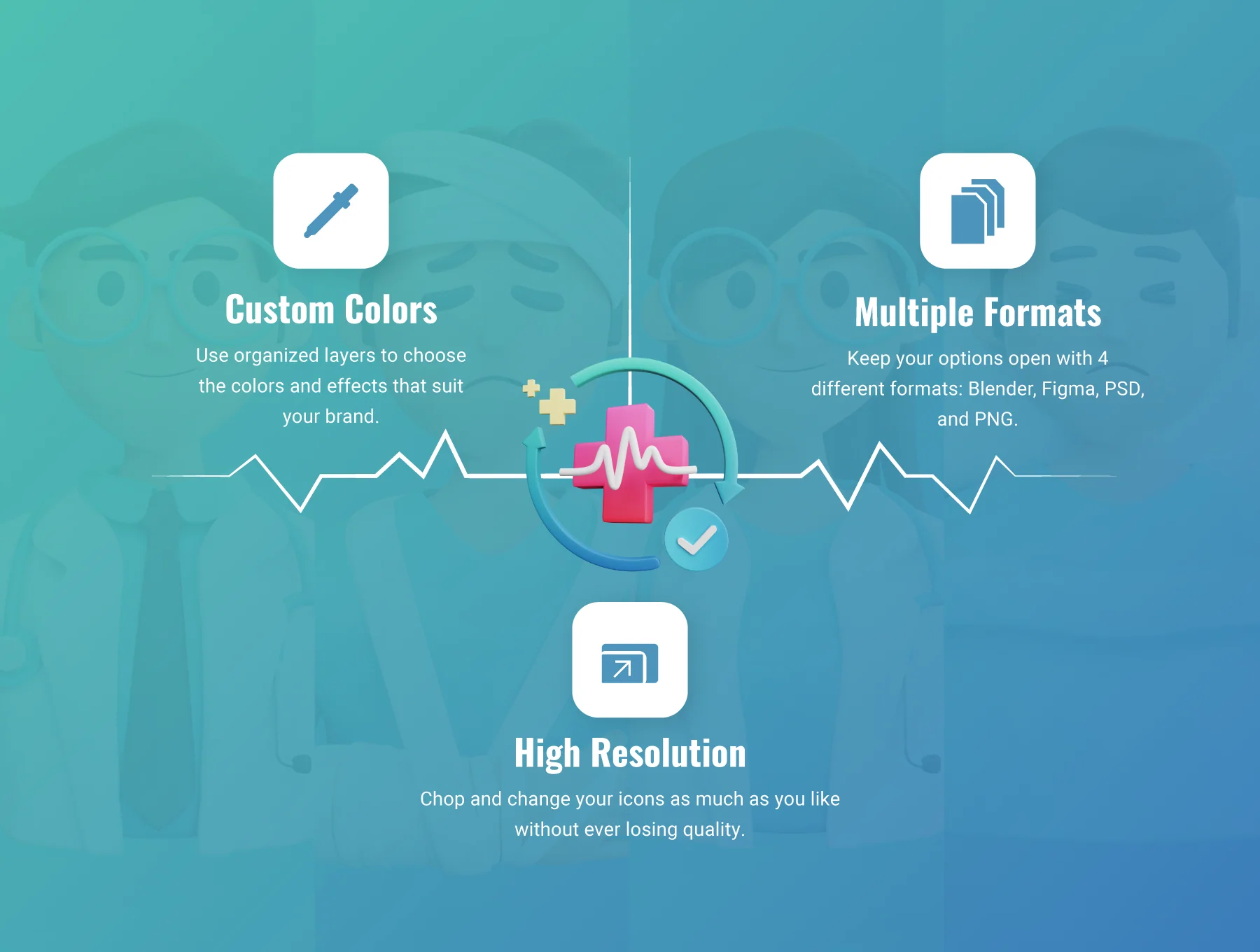 30 3D Medical and Healthcare Icon Set 2