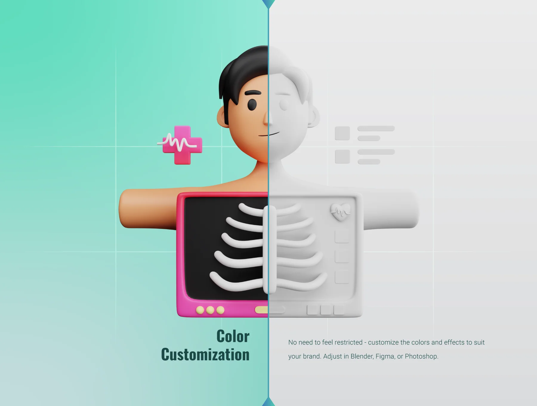 30 3D Medical and Healthcare Icon Set 3